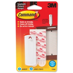 3M Command Adhesive Picture Hanger with 2 Strips for Sawtooth Frame Capacity 2.25kg Ref 17040 - Item image