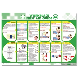 Wallace Cameron Workplace First-Aid Guide Poster Laminated Wall-mountable W840xH590mm Ref 5405025