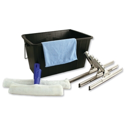 Bentley Window Cleaning Set 8 Piece Contains Cloth 15 Litre Bucket 3 Squeegees 3 Applicators Ref VZWC/SET