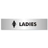 Ladies Sign Brushed Aluminium Acrylic 190x45mm