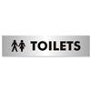 Toilets Sign Brushed Aluminium Acrylic 190x45mm