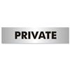 Private Sign Brushed Aluminium Acrylic 190x45mm