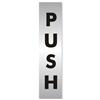 Push Sign Brushed Aluminium Acrylic 190x45mm