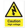 Stewart Superior Caution High Voltage Sign Self Adhesive Vinyl 150x200