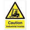 Stewart Superior Caution Industrial Trucks Sign 150x200mm - WO135SAV