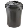 Refuse Bin with Secure Push-On Lid 80 litre Black - GN343
