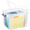 Strata Smart Box Clip-On Folding Lid Carry Handles 40 Litre Clear Ref