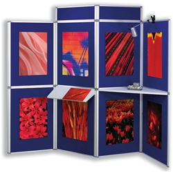 Nobo Pro-Panel Display and Bag 8 Panels Blue Fabric and Dry White Sides 16kg W2020xH3000mm Ref 1901083
