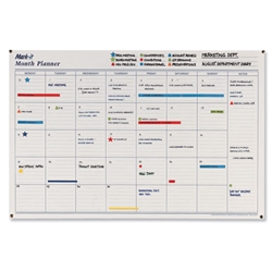 Mark-it Month Planner Laminated with Notes Column W900xH600mm Ref MP