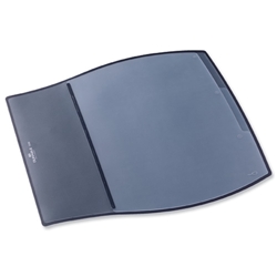 Durable Work Pad Desk and Mouse Mat with Transparent Leaves W440xD390mm Black Ref 7209-01