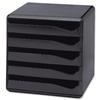 Post Set Filing Unit with 5 Drawers A4 Black
