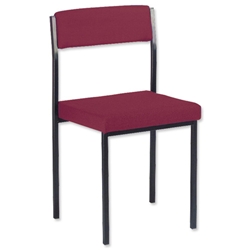 Trexus Side Chair Stacking Steel Frame Upholstered Seat W410xD410xH460mm Burgundy