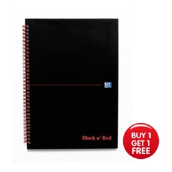Black n Red Book Wirebound 90gsm Ruled 140pp A4 Ref 100103711 [Packed 5] - 2 Packs for 1 - Item image
