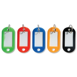 Key Hanger Standard with Fob Label Area 28x14mm Tag Size 50x20mm Assorted Ref KTS20 [Pack 20]