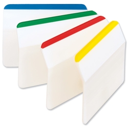 Post-it® Index Filing Tabs Strong Angled Six Each of 4 Colours Assorted Ref 686-A1 [Pack 6]