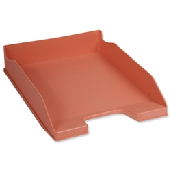 Exacompta Forever Letter Tray Recycled Plastic Stackable Front-load A4plus Brick Red Red Ref 113103D