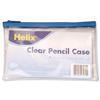 Helix Pencil Case PVC Coloured Zip 200x125mm Clear Assorted Ref M77040