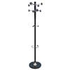 Unilux Accueil Coat Stand Solid Head Steel Post Umbrella Stand Double Pegs Black Ref 100340694