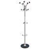 Revolving Coat Stand Revolving Head 8 Pegs 5 Hooks Black Chrome