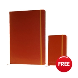 Silvine Executive Soft Feel Notebook Ruled with Marker Ribbon 90gsm A4 Tan Ref 198TN - Free A7 Notebook