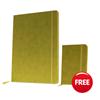 Silvine Executive Soft Feel Notebook Ruled with Marker Ribbon 90gsm A4 Lime Green Ref 198G - Free Pocket Notebook