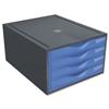 Drawer Set Plastic Robust Stable Four Drawers A4plus Blue