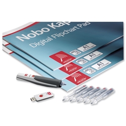 Nobo Kapture Digital Flipchart Office Kit 3x 60-sheet Pad Digital Bluetooth Pen Cartridges Ref 1902590 - Item image