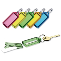 Key Hanger Sliding with Fob Label Area 21x23mm Tag Size Small 45x28mm Assorted Ref KTL100 [Pack 100]