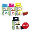 Armor Compatible Inkjet Cartridge [Canon PGI520/CL521 Equivalent] 3 Colours & FREE Black