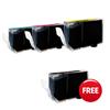 Armor Compatible Ink Cartridge [Canon CLI-8 Equivalent] 3 Colours & FREE Black