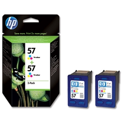 Hewlett Packard (HP) No. 57 Inkjet Cartridge 17ml Tri-Colour Ref C9503ae [Pack 2]