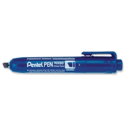 Pentel NX60 Permanent Marker Retractable Chisel Tip Max.6mm Line Blue Ref NX60-C [Pack 12] - Item image