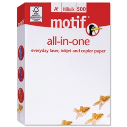 Motif HiBulk Contract Paper Ream-Wrapped 75gsm A4 White [5 x 500 Sheets]