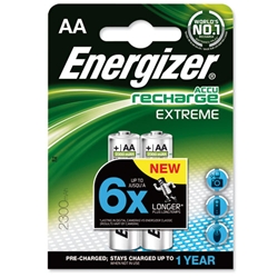 Energizer Battery Rechargeable NiMH Capacity 2300mAh HR6 1.2V AA Ref 626178 [Pack 2]