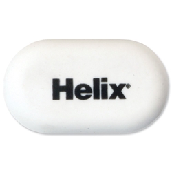 Helix Pencil Eraser for HB and Softer Grades Tablet White Ref Y24020 [Pack 20]