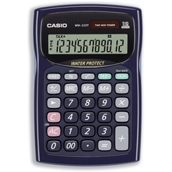 Casio Waterproof Calculator Tax Currency Converting 12 Digit Solar-Powered Ref WM-220T-S-UH