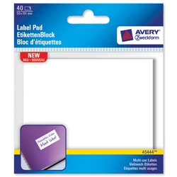 Avery Classic Label Pad Multi-Use Write-On Removable 101x50mm White Ref 45444 [40 Labels] - Item image