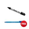 Sharpie Metal Permanent Marker Bullet Tip Black Ref S0945720 [Pack 12] - FREE Blue Pens