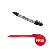 Sharpie Metal Permanent Marker Bullet Tip Black Ref S0945720 [Pack 12] - FREE Red Pens