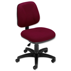 Trexus Intro Operators Office Chair Fixed Medium Back H410mm Seat W585xD515xH490-610mm Burgundy