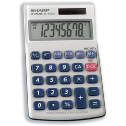 Sharp Calculator Handheld Battery Solar-power 8 Digit 3 Key Memory 70x116x16mm Ref EL240SAB