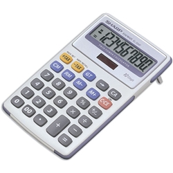 Sharp Calculator Tax Desktop Battery/Solar-power 10 Digit 108x170x15mm Ref EL334FB