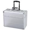 Alumaxx Omega Trolley Pilot Case 2 Combination Locks Silver - 45122