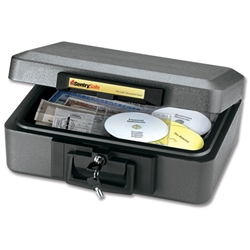 Sentry Fire-Safe CD Storage Chest Key Lock 30 minutes Protection 9kg W387xD308xH159mm 7L Ref 2460