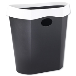 Avery Infinity Waste Bin Oval Flat-backed Removable Rim 18 Litres Grey and White Ref INF7WG