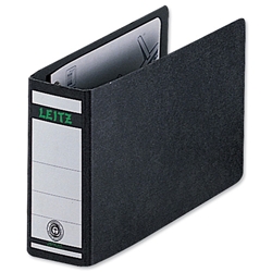 Leitz Board Lever Arch File Oblong Landscape 77mm Spine A5 Black Ref 1076-00-95 [Pack 5]