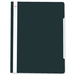 Leitz Standard Data Files Semi-rigid PVC Clear Front 20mm Title Strip A4 Black Ref 4191-00-95 [Pack 25]