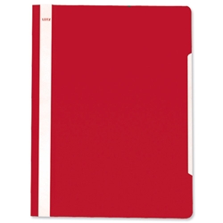 Leitz Standard Data Files Semi-rigid PVC Clear Front 20mm Title Strip A4 Red Ref 4191-00-25 [Pack 25]