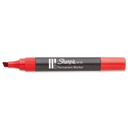 Sharpie W10 Permanent Marker Chisel Tip 1.2-5mm Line Red Ref S0192673 [Pack 12]