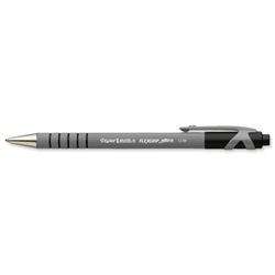Paper Mate Flexgrip Retractable Ball Pen Medium 1.0mm Tip 0.4mm Line Black Ref S0190393 [Pack 12]